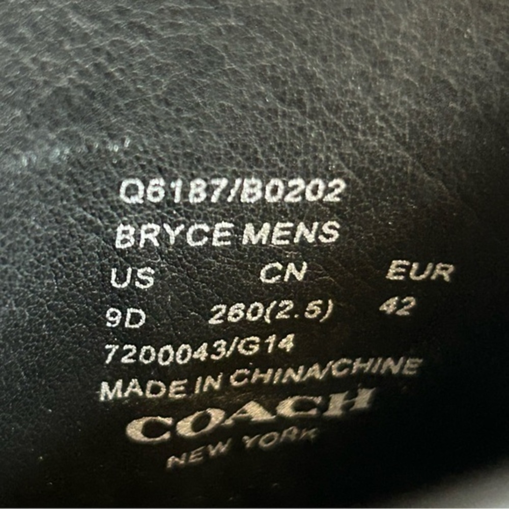 Coach Men’s Bryce Black Leather‎ Boots NEW Size 9D - Picture 7 of 7